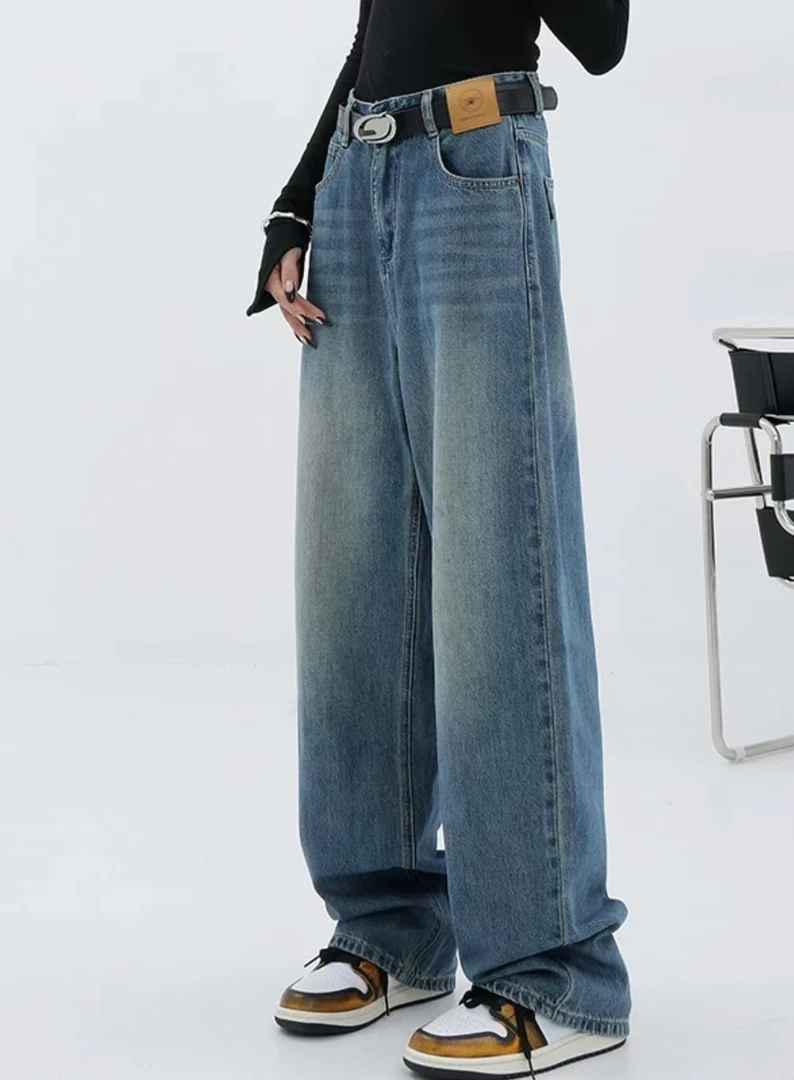 001-200特价直筒阔腿微喇裤直筒牛仔阔腿牛仔高腰显瘦