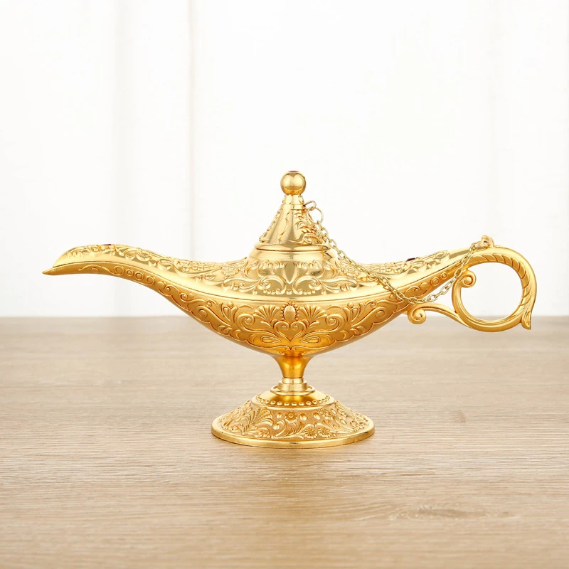 宝郁欧式复古创意摆件许愿灯阿拉丁神灯家用锡器工艺品合金摆件
