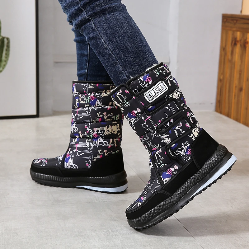 冬季厚底防滑防水加厚东北雪地靴EVA超轻底男女大棉鞋