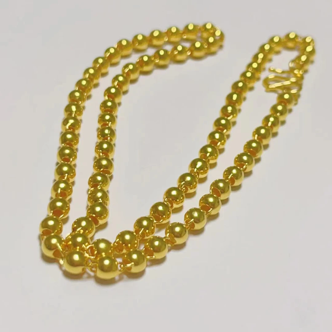 Z-8089  经典古法精工圆珠项链   带金属支撑架工艺 + 专柜礼盒