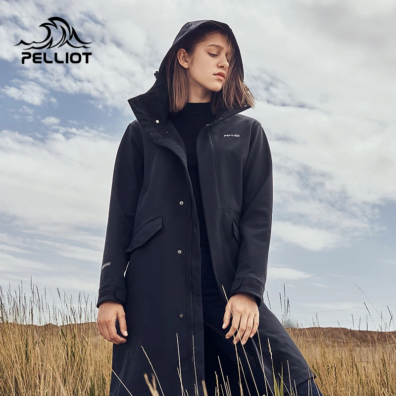 伯希和软壳衣女中长款秋冬户外休闲风衣运动抓绒防水防风登山外套