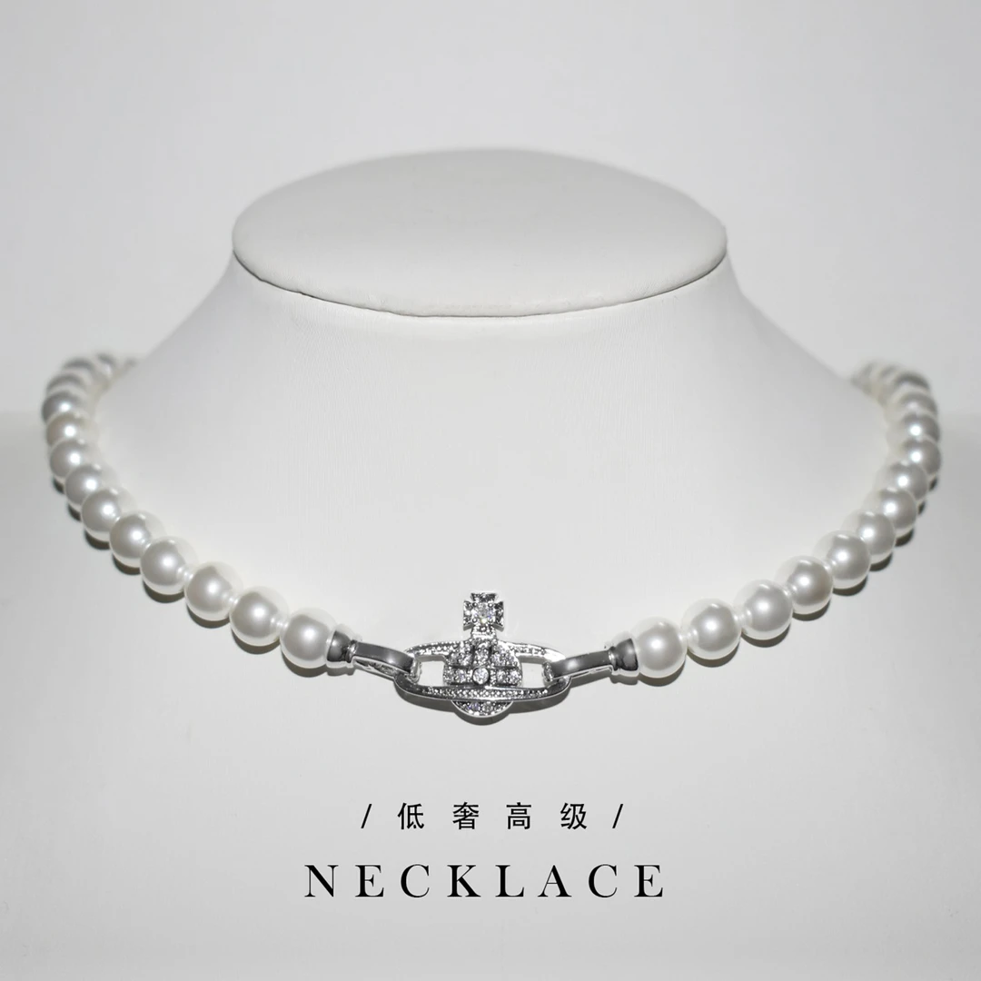 非金属仿珍珠项链 【月光白系列】8mm正圆高亮时尚气质款项链A030