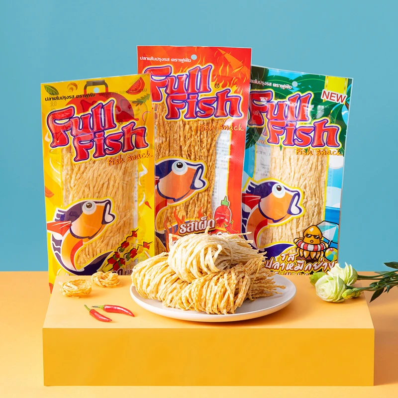 泰国Fullfish鱼丝鳕鱼丝70g手撕海味即食下酒零食小吃香辣烤鸡味