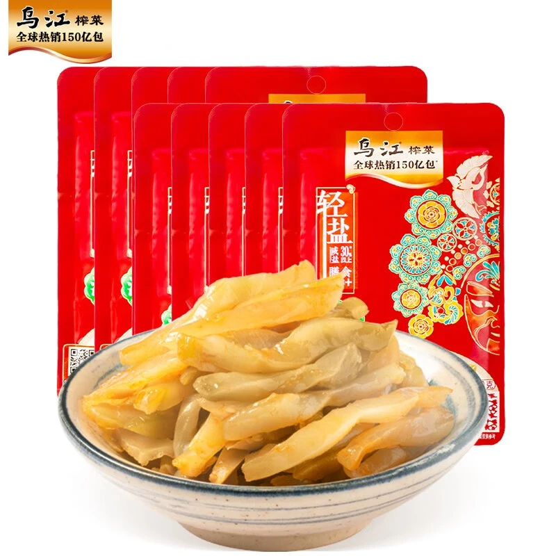 乌江正宗涪陵榨菜鲜脆榨菜丝独立小包装下饭菜开味轻盐咸菜榨菜
