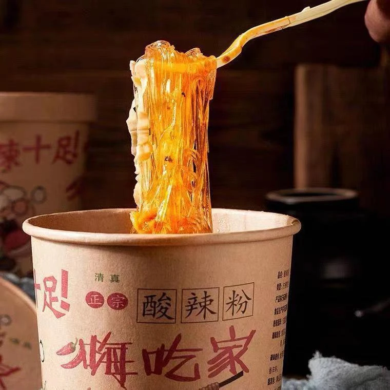 酸辣粉桶装方便速食免煮夜宵懒人冲泡米线粉丝小吃  瑶