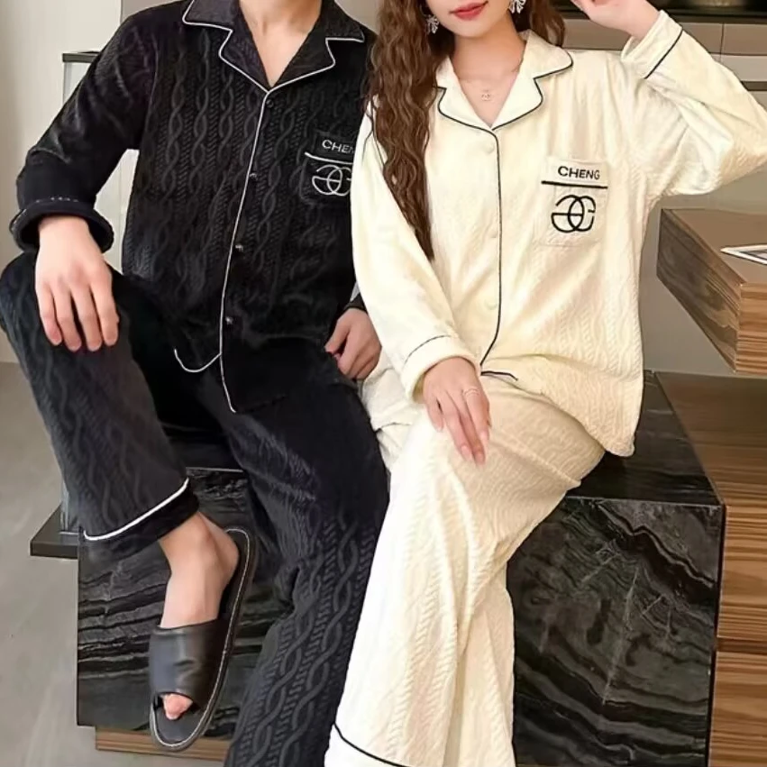 【梦舒屋】超奶海岛绒睡衣冬季女款薄绒长袖冬天新款大码家居服套装