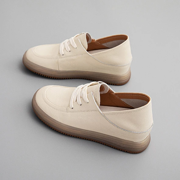 万达撤柜头层牛皮内增高小白鞋女薄款2025秋女鞋软皮软底一脚蹬女