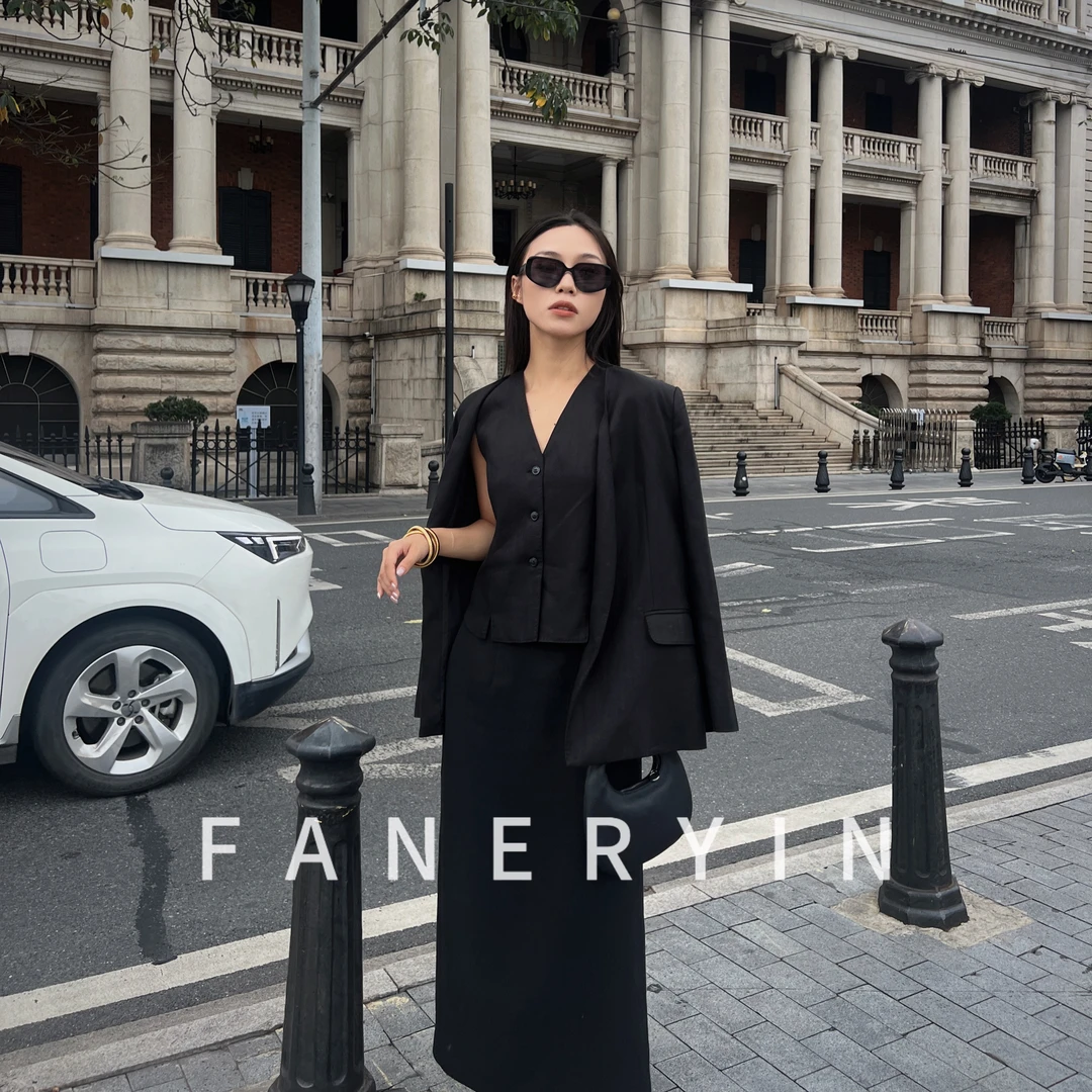 FANERYIN 宽松V领老钱风西装外套春夏新款 FY-16010
