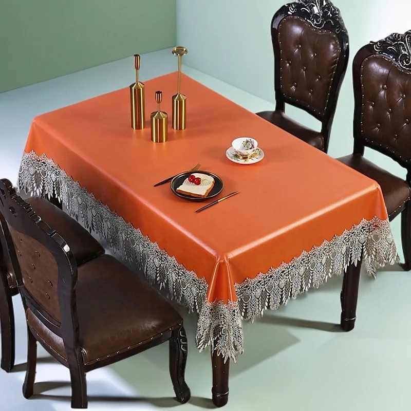 【怡然家居馆】油蜡皮防水防油防烫餐桌布茶几布欧式防水桌布纯色桌