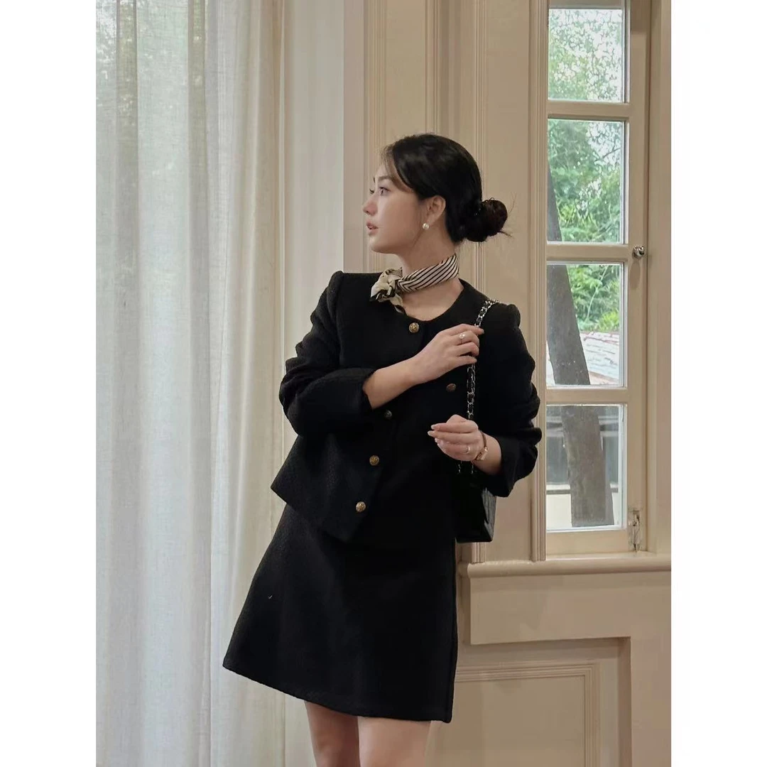 LACEY 2023 9/2【波尔多】黑色小香半裙