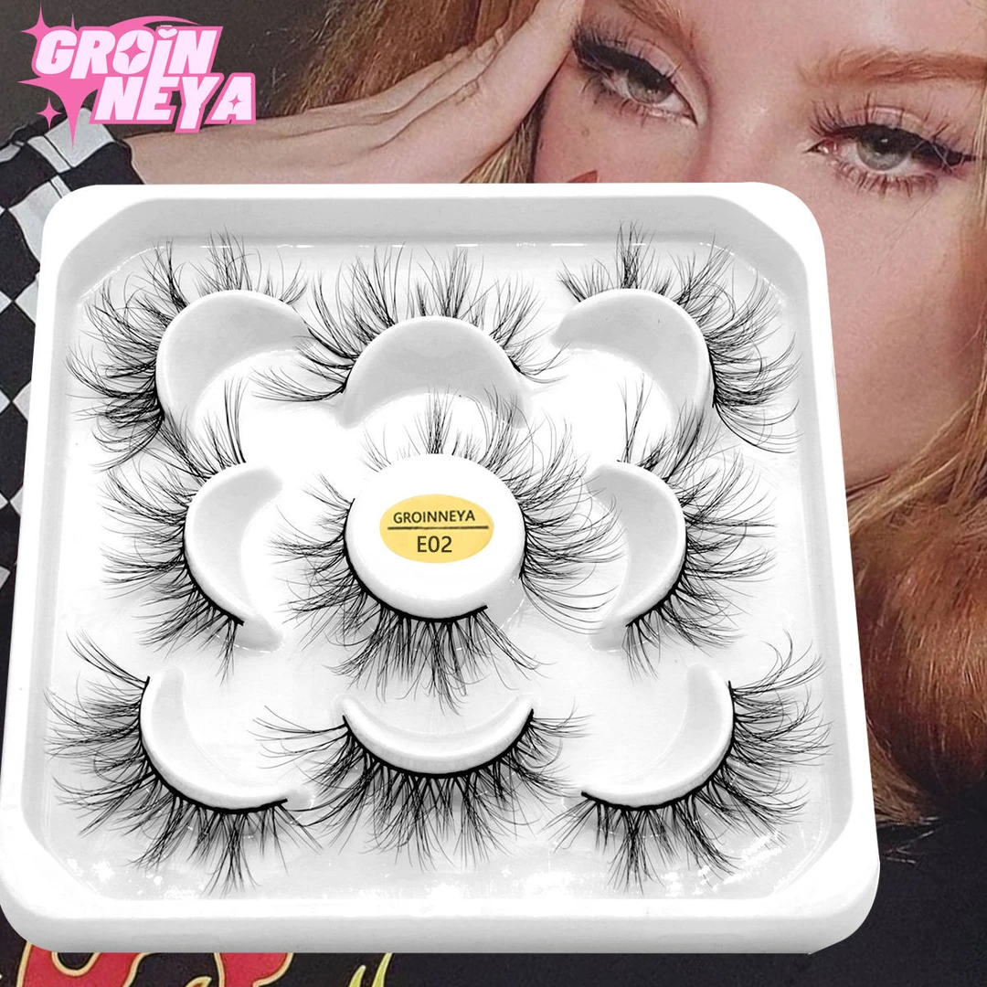 欧美风假睫毛5对装漫画睫毛浓密款懒人一片式柔软浓密假睫毛加长