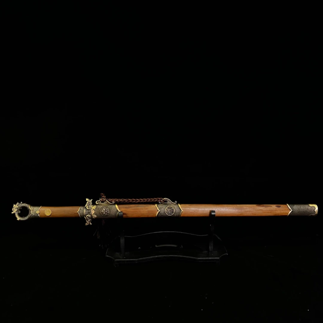 【龙门环首刀-沈广隆】龙泉市 重蚁木花纹钢 手工锻打冷兵器