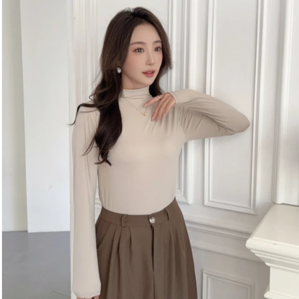 【玉希专属】7A抗菌玻色因修身高弹百搭半高领长袖打底衫988#