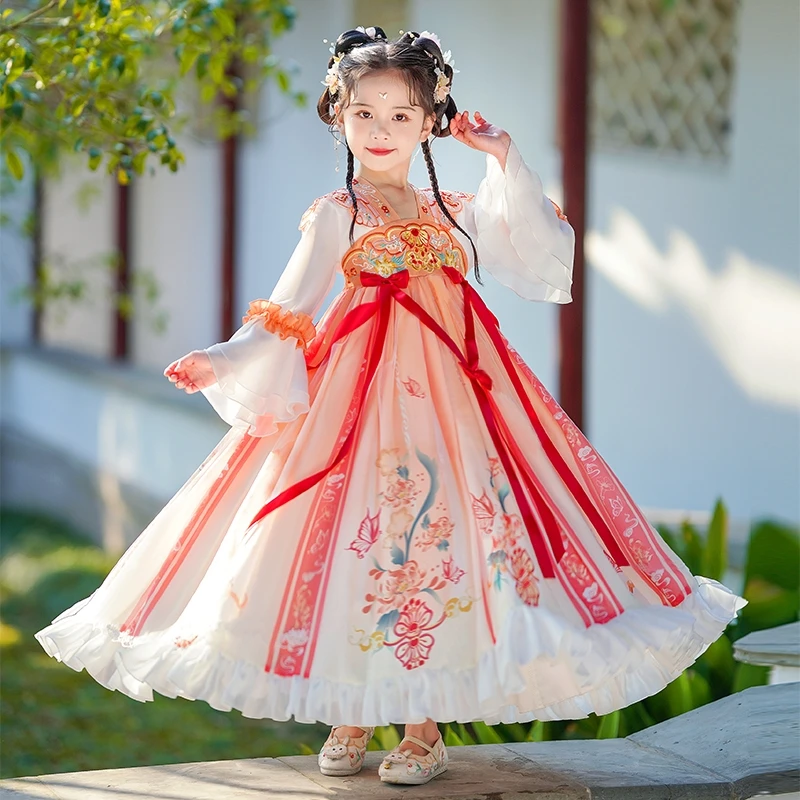 A383女童汉服古装新款裙子中国风儿童连衣裙小女孩超仙洋气襦裙子