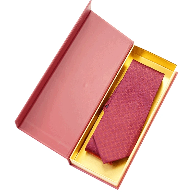 中国国际进口博览会 卷枝四叶系列真丝织锦酒红领带