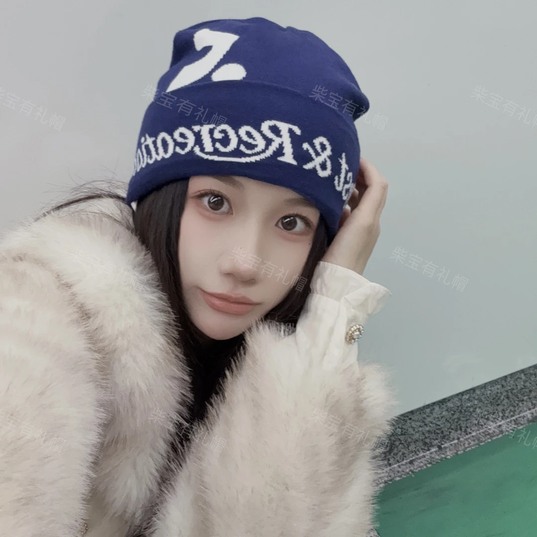 2024新款韩系ins风冷帽针织帽保暖显脸小大头围百搭秋冬帽子女