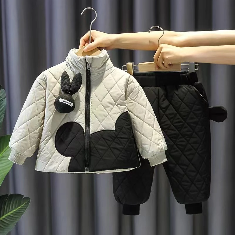 【嘟嘟】男童秋冬冬套装外套棉服2023新款洋气棉袄宝宝秋冬冬季棉