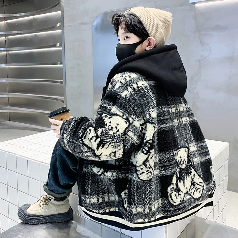 男童冬装加绒外套2023新款大儿童冬季加厚派克服上衣洋气保暖潮酷