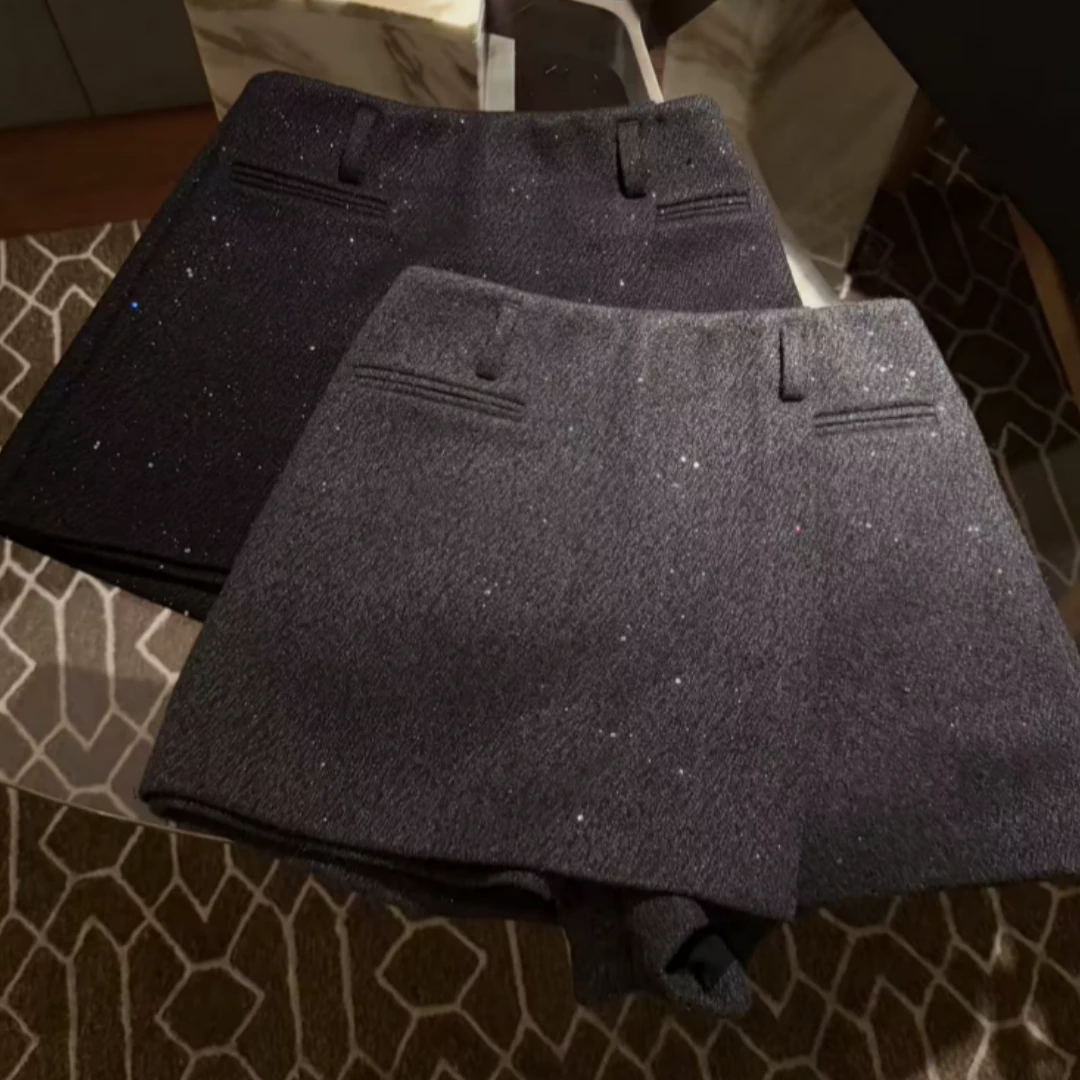 景倩妮韩系满天星百搭裤裙女2025年秋季新款梨形高腰显瘦半身裤裙