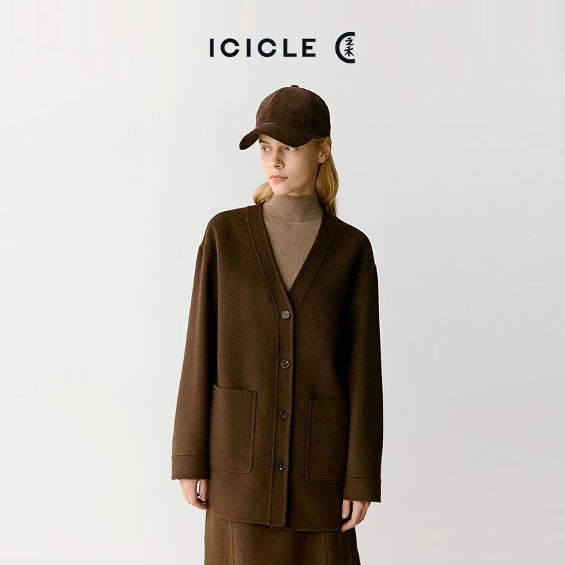 【AIR COAT】ICICLE之禾女装牦牛绒双面呢短款大衣0991