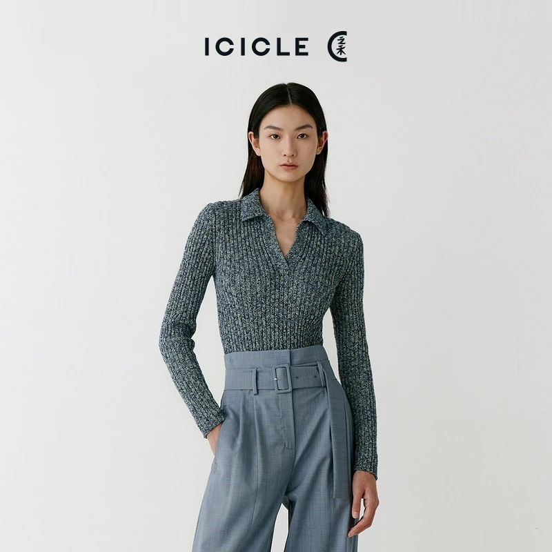 #雅丹老钱风ICICLE之禾女装秋冬合股大肚纱长袖针织衫