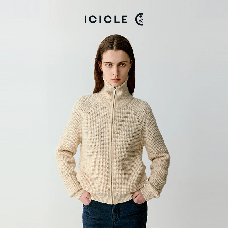 ICICLE之禾女装冬季新款合股羊绒针织开衫