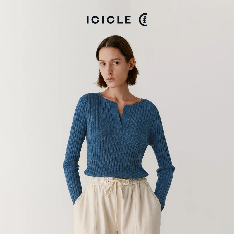 ICICLE之禾女装植物染棉套头针织衫0287