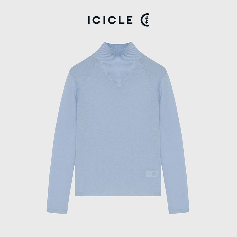 ICICLE之禾女装高级感精纺细支羊绒套头针织衫0202