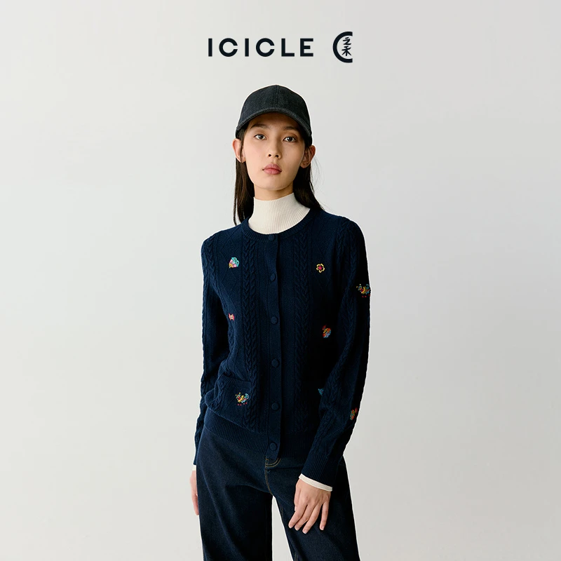 【节日系列】ICICLE之禾女装羊毛羊绒针织开衫1419