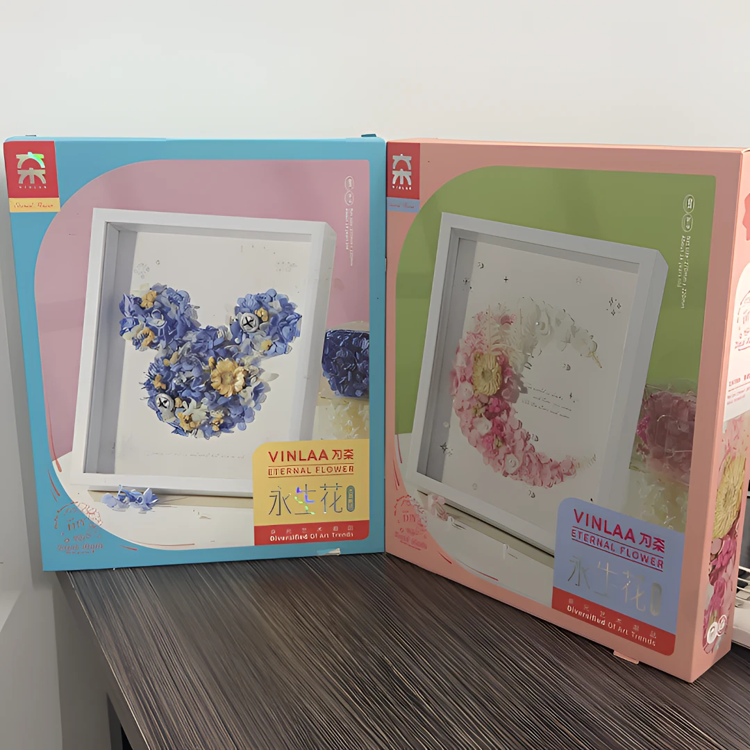 为莱永生花相框diy材料包永生花植物标本创意手工粘贴画花束diy