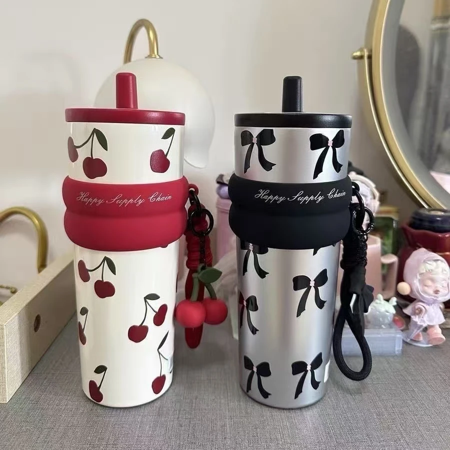 世大家蝴蝶结吸管保温杯