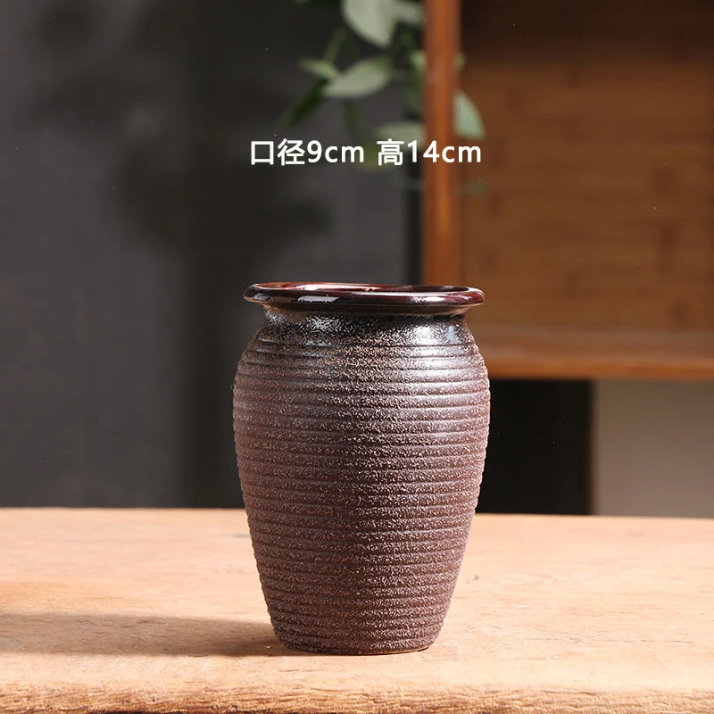 磨砂棕色小号老桩多肉花盆陶瓷家用阳台陶土粗陶陶盆清仓捡漏批发