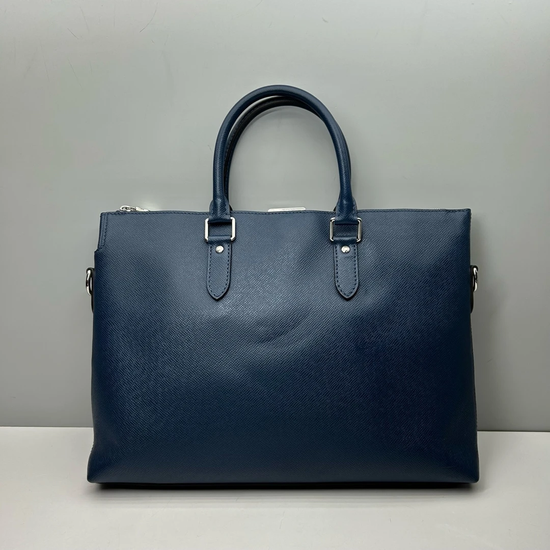 95新 LOUIS VUITTON PARIS 95新 LV蓝色十字纹牛皮5673男士公文包