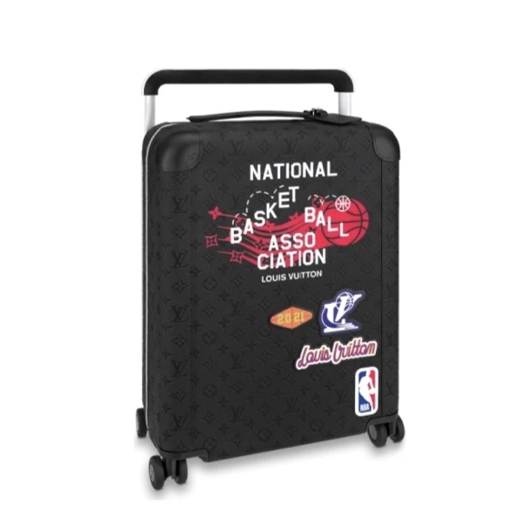 99新 LV 黑色牛皮NBA联名21寸4696行李箱旅行箱拉杆箱登机箱