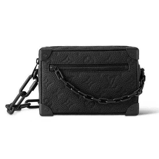 95新 LouisVuitton/路易威登 98新LV黑牛皮trunk男士3971软盒子包
