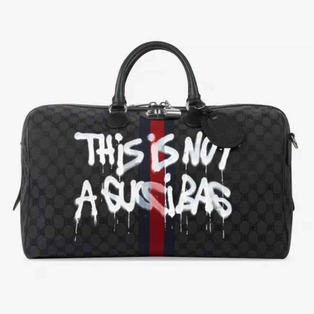 98新巴黎世家XGUCCI联名款Hacker涂鸦8763中号