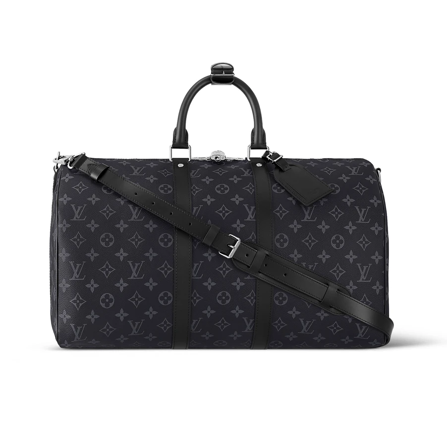 95新 LouisVuitton/路易威登 97新黑色9444老花Keepall45男旅行袋