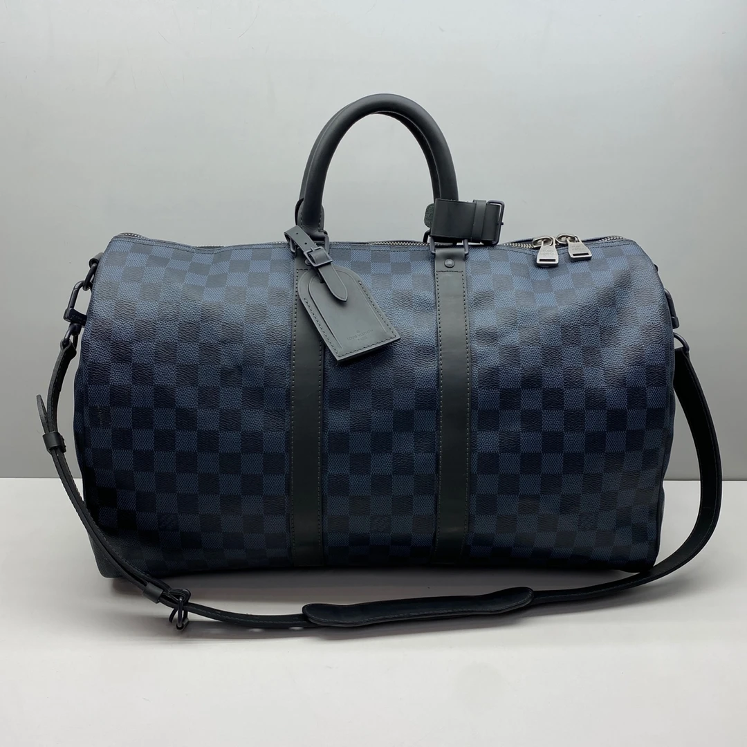 99新 LV 箱包/单肩包 98新LV蓝色8941棋盘格Keepall45