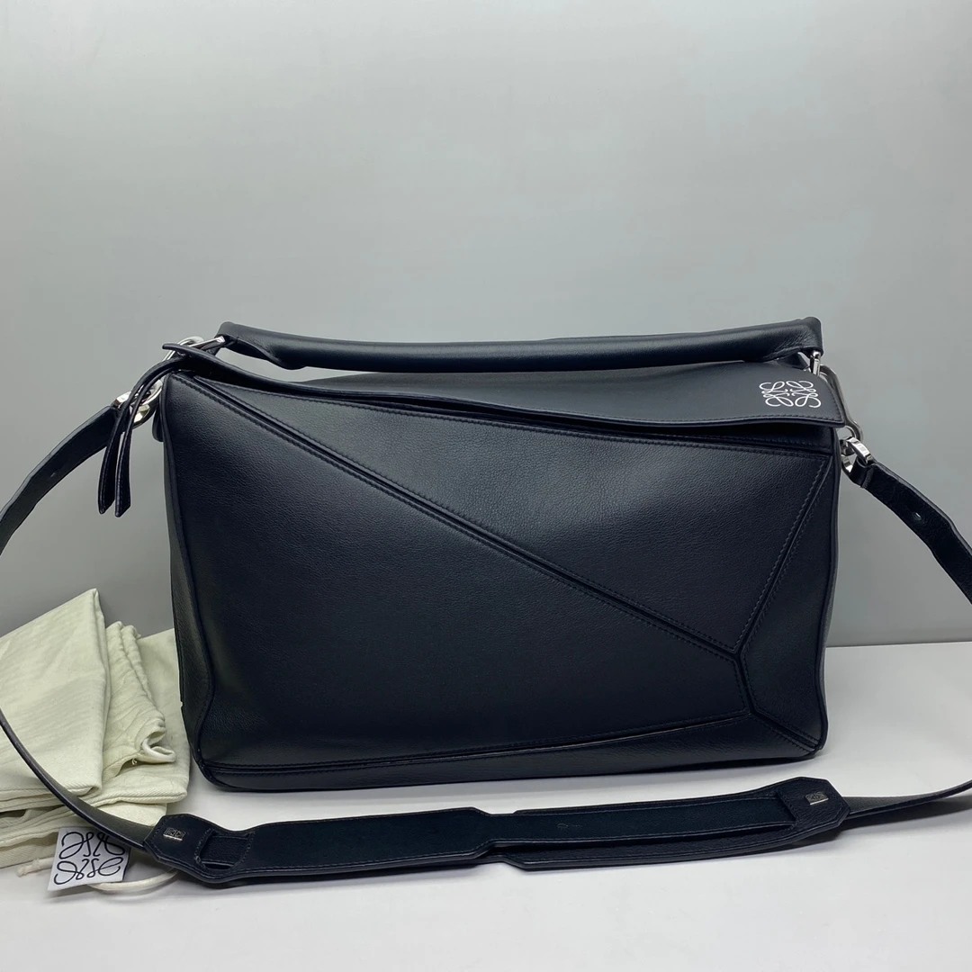 98新Loewe罗意威2154大号黑色Puzzle几何包男士