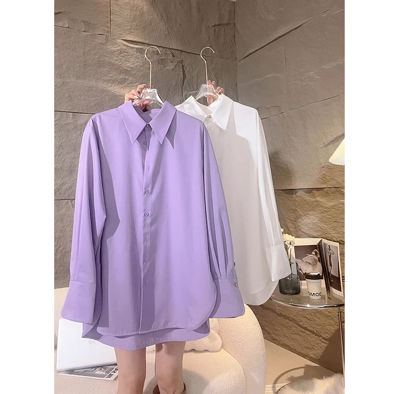 NANA定制 2024新款翻领早春加厚升级抗皱衬衫长袖气质上衣-1039-1