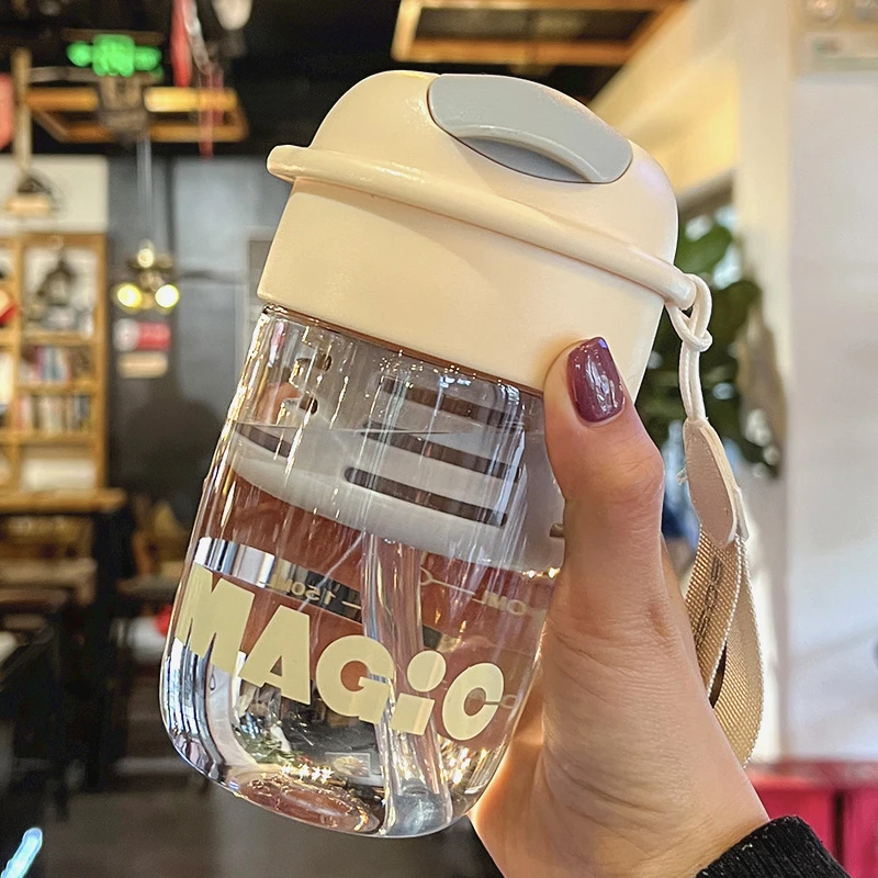 水杯女夏季耐高温泡茶杯学生吸管杯小巧便携茶水分离杯子2024新款