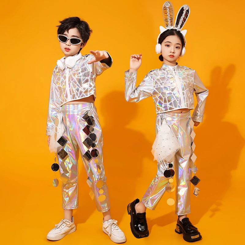 六一儿童女童爵士舞科技感太空机器人童装宇宙模特走秀儿童演出服