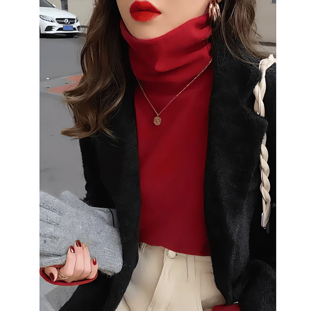 【双面澳绒】时尚内搭洋气上衣高领打底衫女长袖冬季加厚保暖显瘦