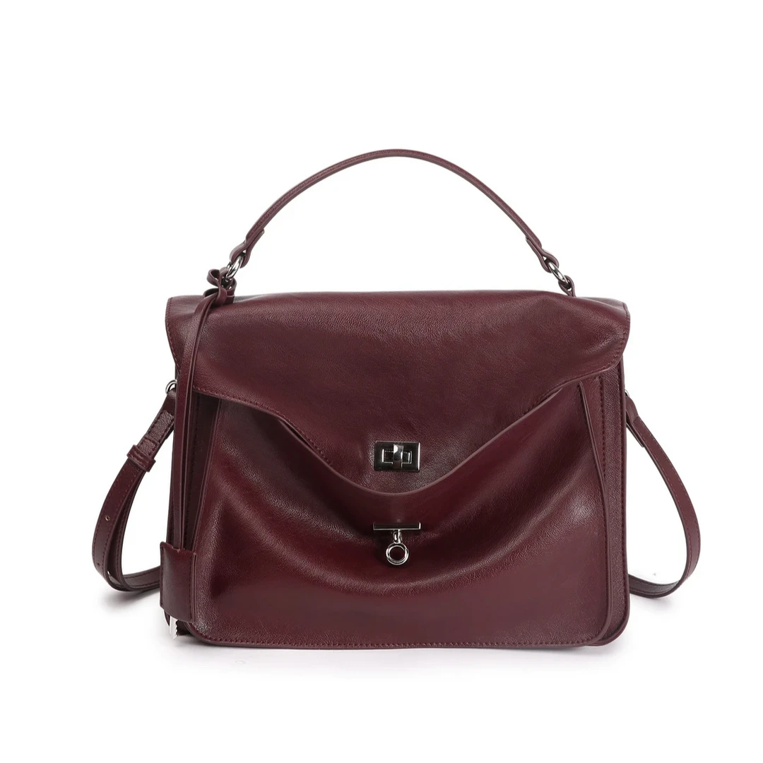 FANYROAD新款时尚百搭小众单肩轻奢潮流西梅紫设计原创女包