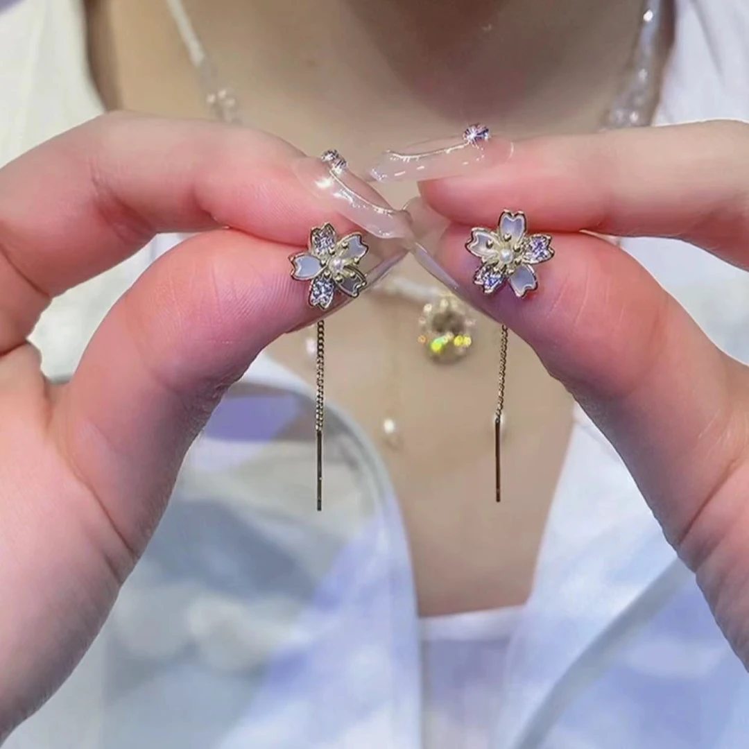 铜合金耳饰 925银五瓣花简约耳饰（704号）