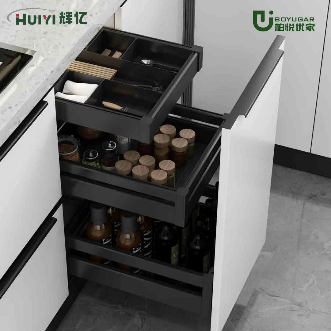柏悦优家拉篮系列厨房橱柜抽屉式多功能三层拉篮