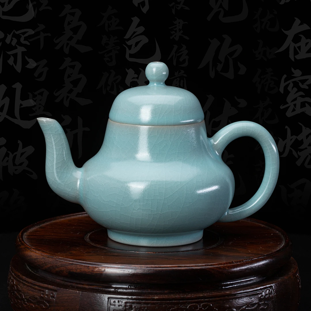宝丰汝瓷汝官窑仿古釉纯手工大师手作经典思婷壶