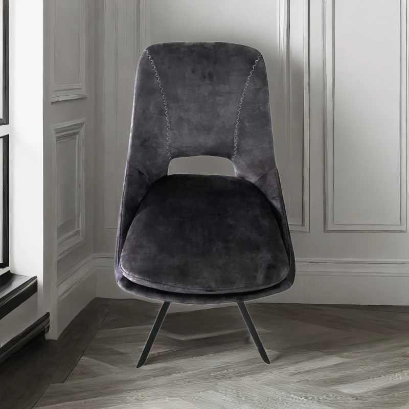 餐椅轻奢JD7792S酒店餐厅简约家用极简意式书桌椅靠背（一套2张）