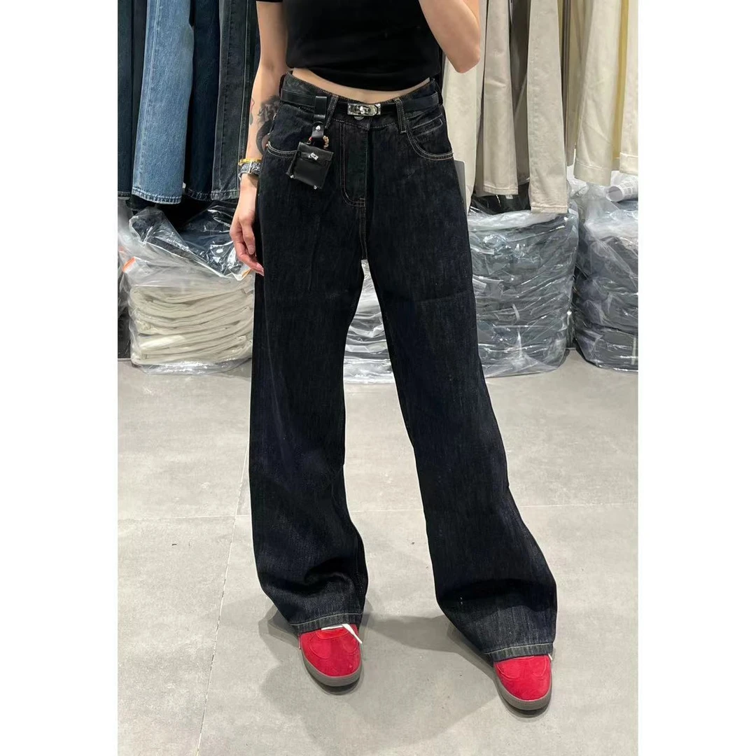 2024秋季新款 时尚百搭显瘦窄版直筒裤 韩版原色牛仔裤NK9280-2GJ