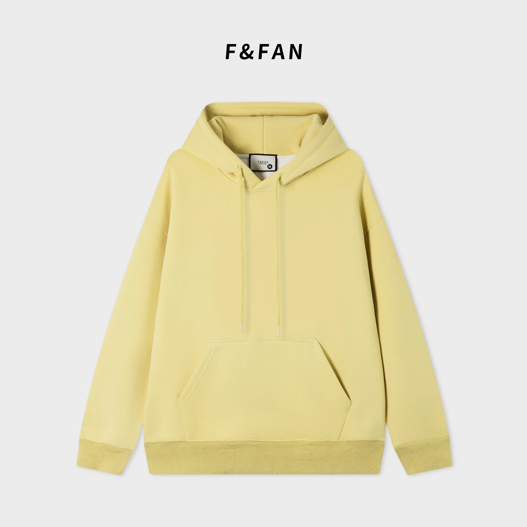 FAND【NP】秋冬绿色纯色净版加绒加厚宽松简约长袖连帽卫衣